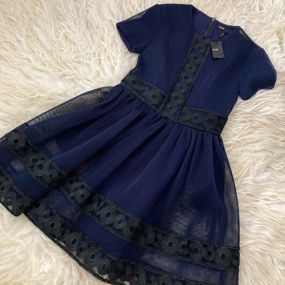 MAJE Crew Neck Mini Dress - Picture 3 of 10